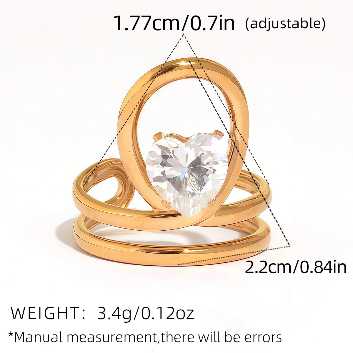 Statement Stainless Steel Delicate Shiny Cubic Zirconia Ring For Women High Quality 18K Gold PVD Plated Finger Jewelry Gift