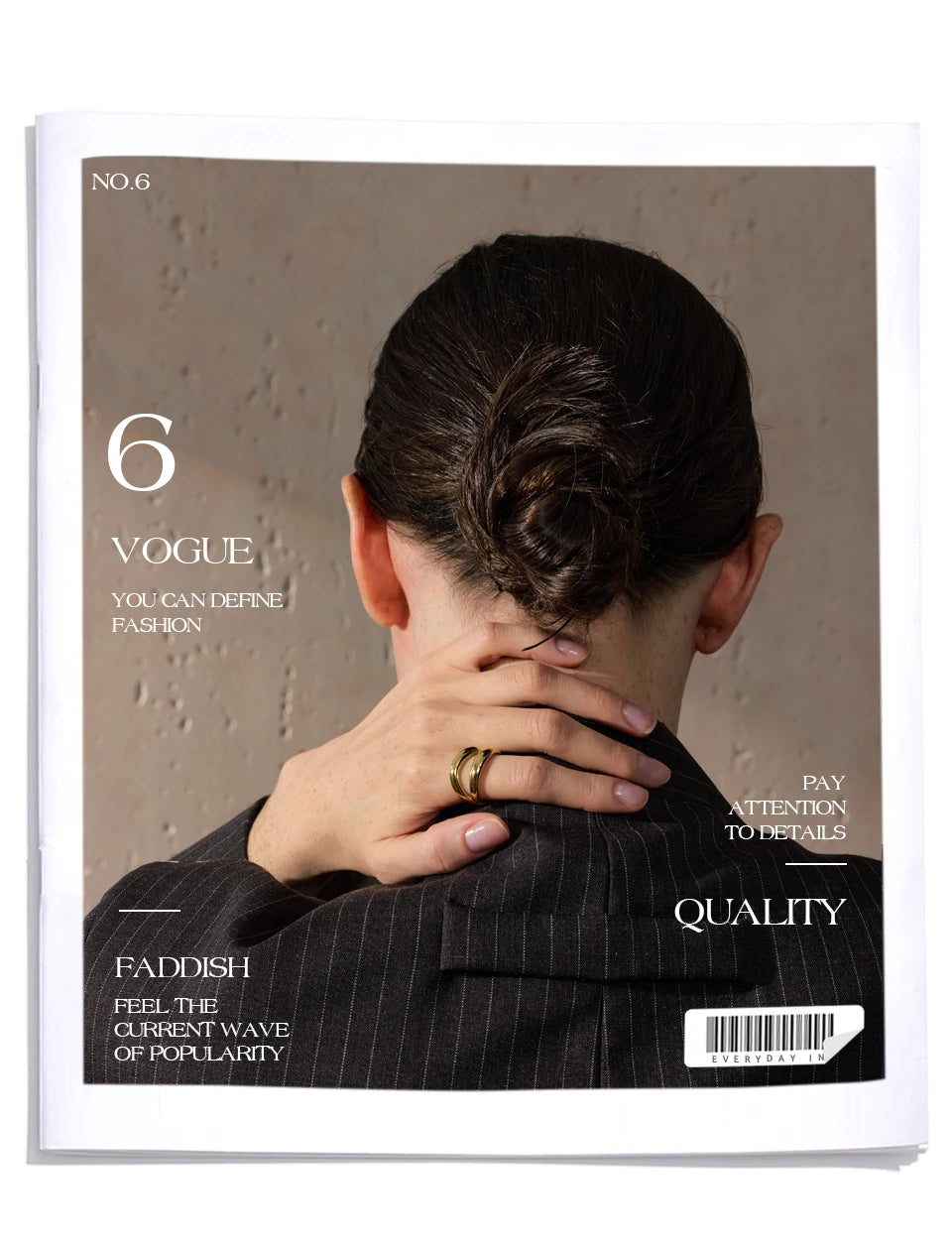 Yhpup 6789# Stainless Steel Metal Double Layer Geometric Cast High Quality Ring Water Resistant Texture Fashion Daily Jewelry