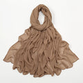New Crinkle Rayon Hijab Muslim Scarf Women Solid Shawl Big Size Headscarf Islamic Turban Plain Foulard Headband Wrap