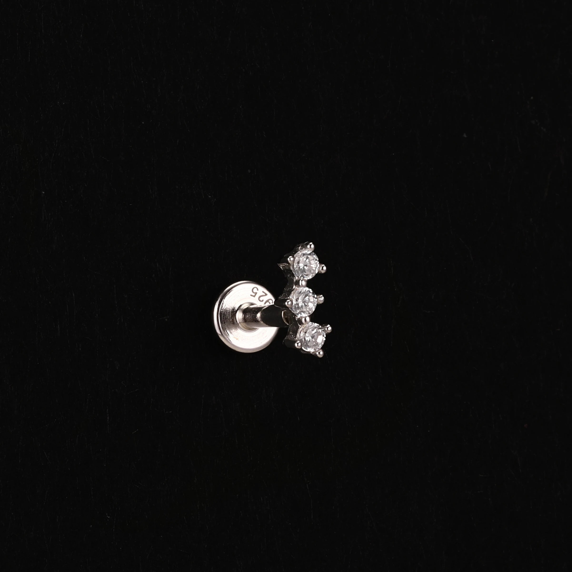 AIDE Heart Round Ball Flat Helix Piercing Earring 925 Sterling Silver Ear Studs Geometric Zircon Exquisite Trinket Studs Aretes