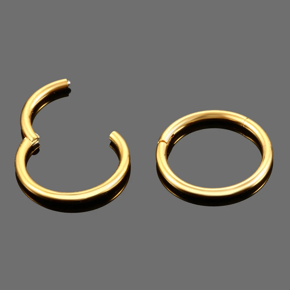1PC Hinged Segment Nose Hoop Rings Women Surgical Steel Nose Rings Septum Clicker Ring Ear Daith Hoop Earring Piercing Jewelry