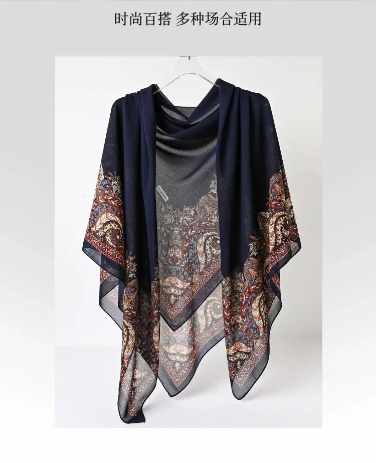 Fashion Muslim Chiffon Hijabs for Women Quadrate Shawl Long Wrap Handscarf Versatile Sunscreen Scarf