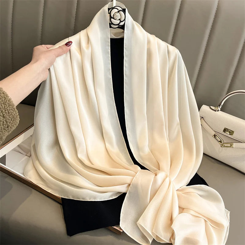 90*180cm Luxury Silk Scarf - Soft Smooth Women's Shawl, Hijab, Beach Wrap, Muffler