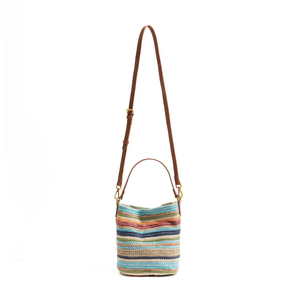 In Stock Colored Striped Tote Bag Leather Top Handle Daily Mobile Phone Wallet Korean Luxury Design Tote Bag Handbag