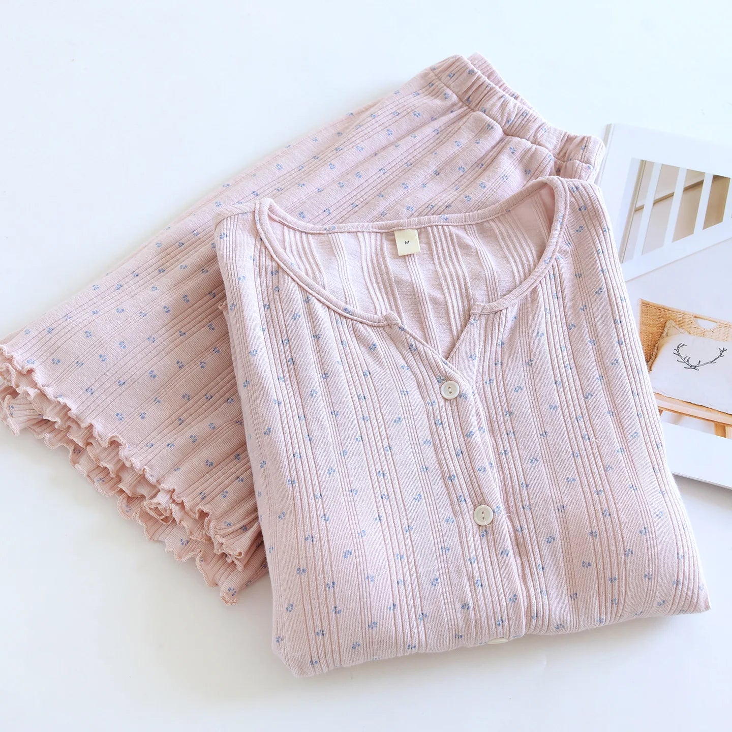 Summer Suit Short Sleeve Sleepwear Women's Cotton Floral Pyjamas Women Pajama Sets Two-Piece Nightwear Pijama Home Clothes