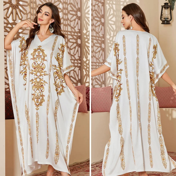 Oversize Long Nightgown Home Dress Sleepwear Female Nightdress Lounge Wear Casual Bat Sleeve Bikini Robe Dress Ice Silk Homewear