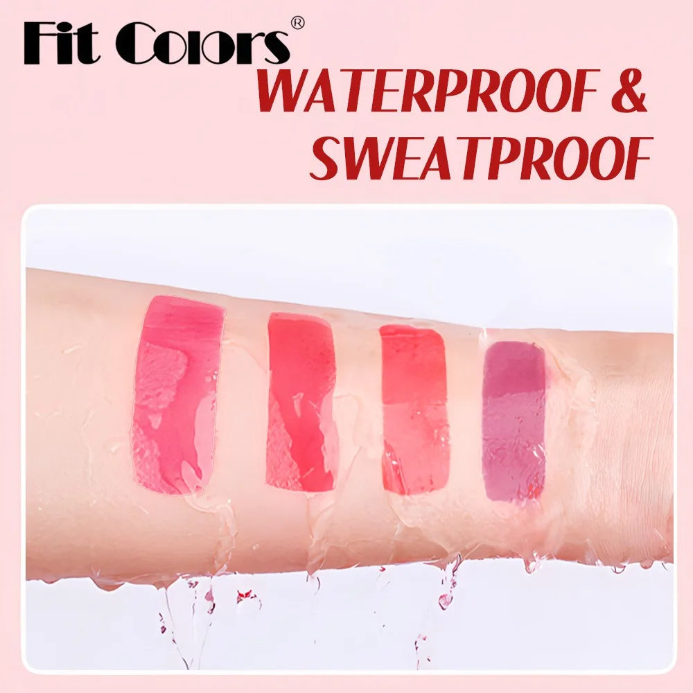 Fruit Juice Water Lip Gloss Liquid Long Lasting Blush Tint Makeup for Cheek Blusher Eyeshadow Matte Rouge 3-in-1 Dyed Cosmetics