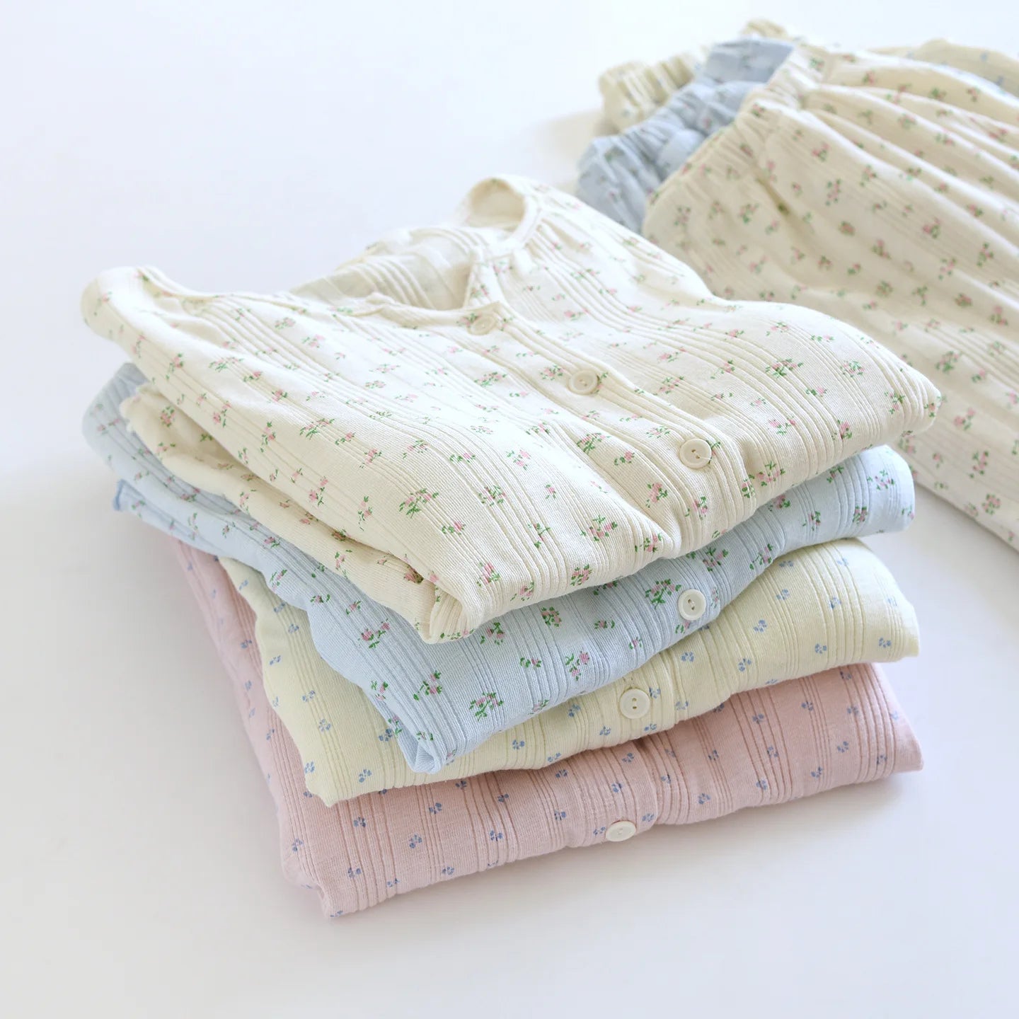 Summer Suit Short Sleeve Sleepwear Women's Cotton Floral Pyjamas Women Pajama Sets Two-Piece Nightwear Pijama Home Clothes