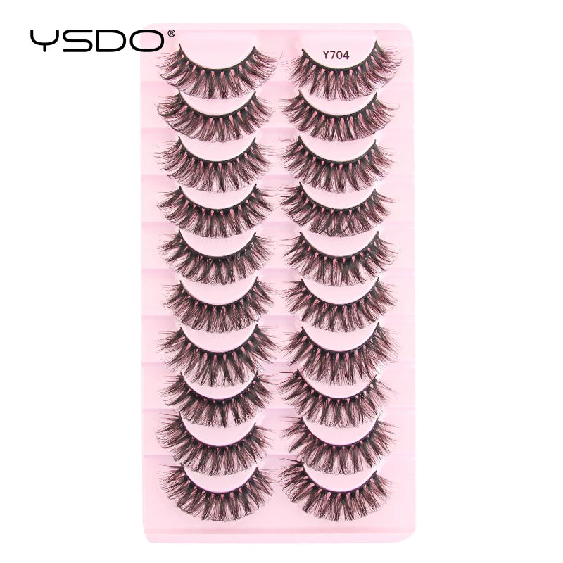 Lashes 3/10 Pairs Half Lashes Cat Eye Natural Long Lashes 3D Mink Eyelashes Full Strip Lashes Makeup Extension Tools