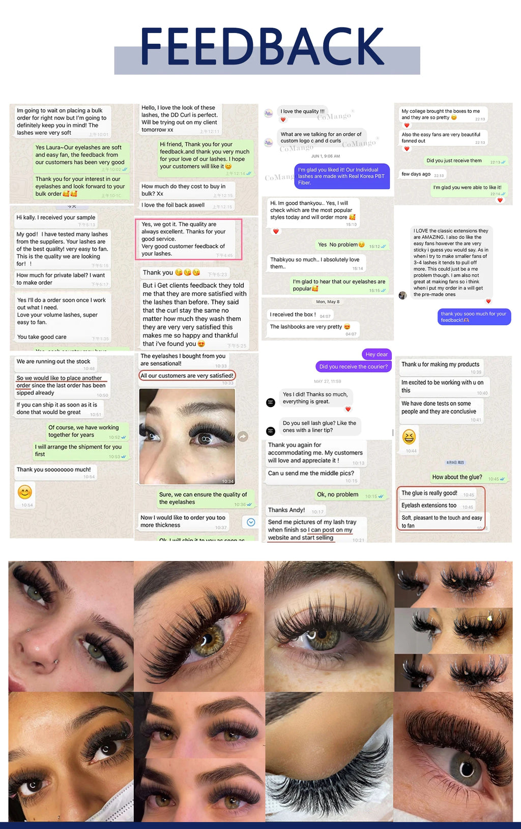 CoMango Narrow 4D W Shaped Russian Volume Eyelashes Extension Premade Fans Lashes Natural Faux Mink Lashes Makeup Products