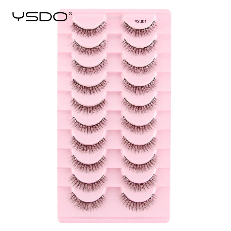 Lashes 3/10 Pairs Half Lashes Cat Eye Natural Long Lashes 3D Mink Eyelashes Full Strip Lashes Makeup Extension Tools