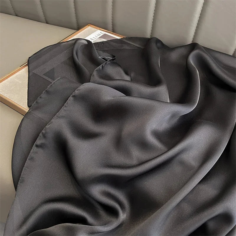 90*180cm Luxury Silk Scarf - Soft Smooth Women's Shawl, Hijab, Beach Wrap, Muffler