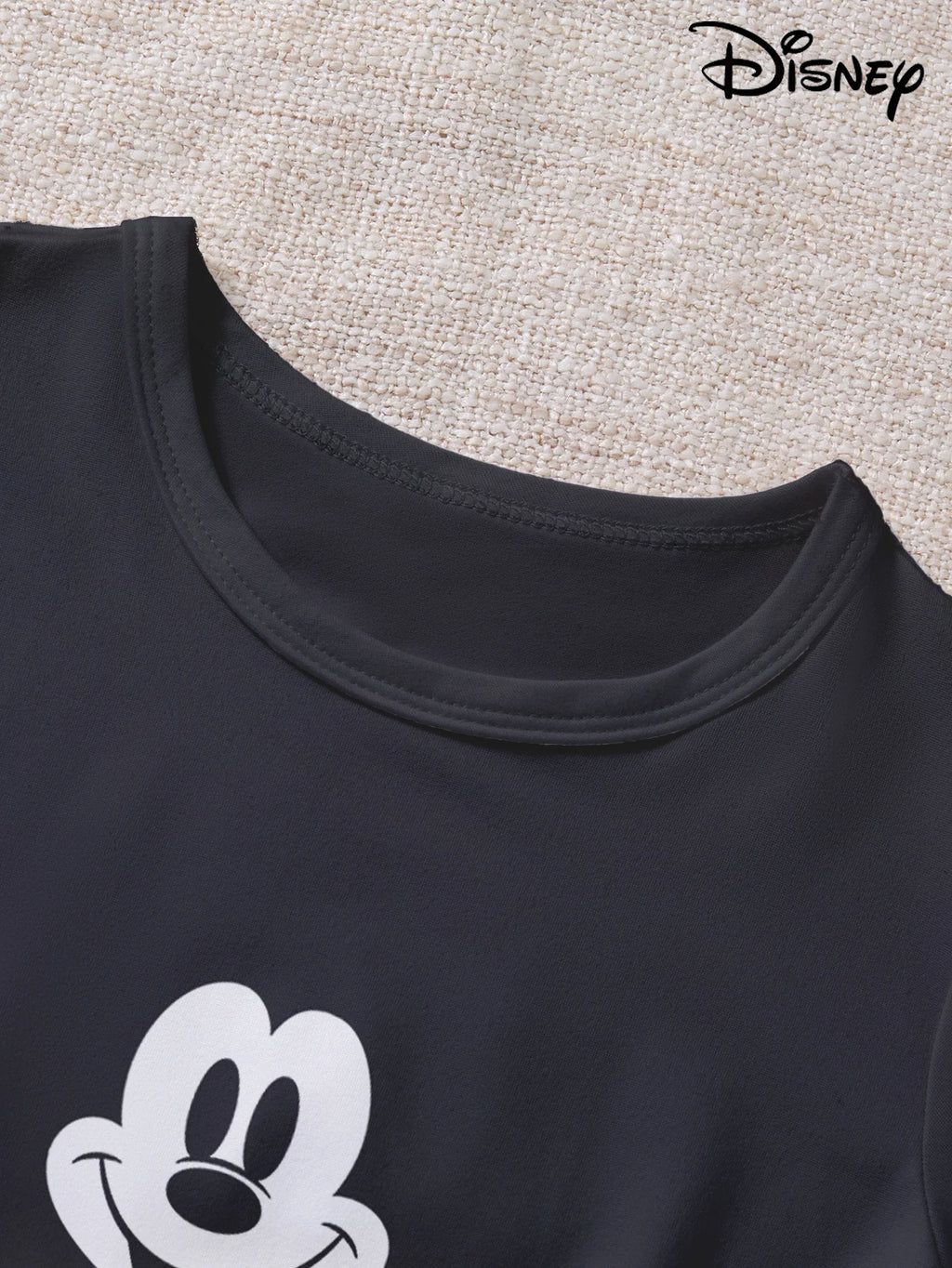 Women's 2-piece Disney Mickey Cute Cartoon Pattern Short sleeved Top and Pants Nightwear Home Clothes