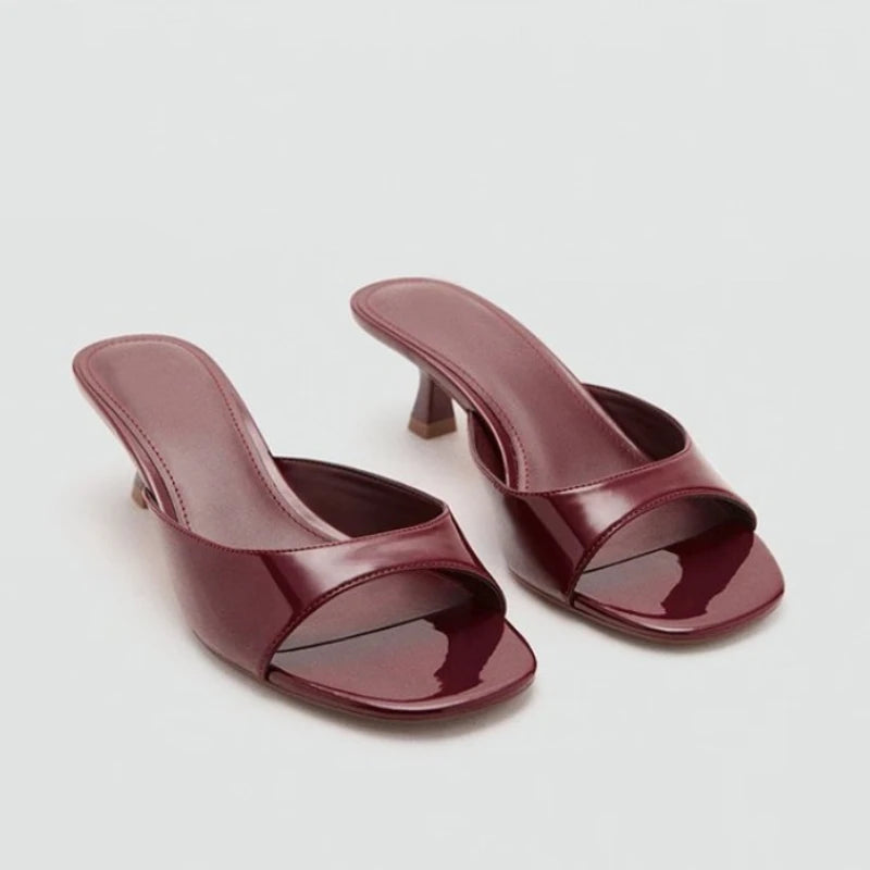 2026 New Summer Square Open Toe Women Slippers Concise Slip On Thick Heel Dress Shoes Outdoor Daily Wear Slides Shoes