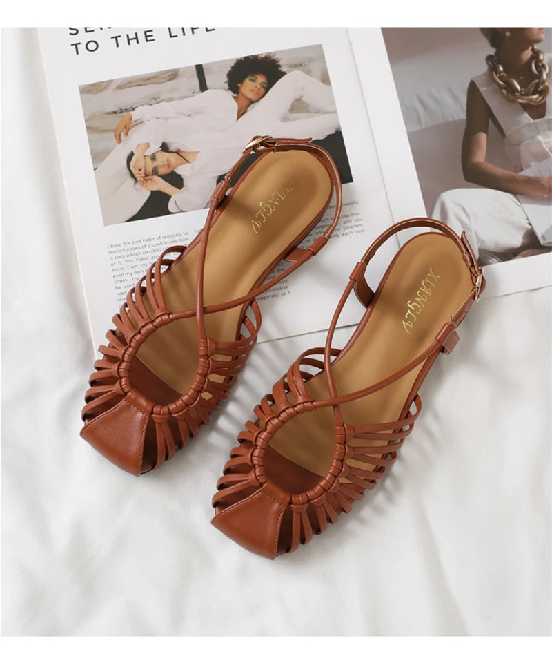 ZAROY Women Flat Sandals Summer Narrow Band Roman Shoes Casual Plus Size Brand Designer Banquet Beach Gladiator Sandalias Zapato