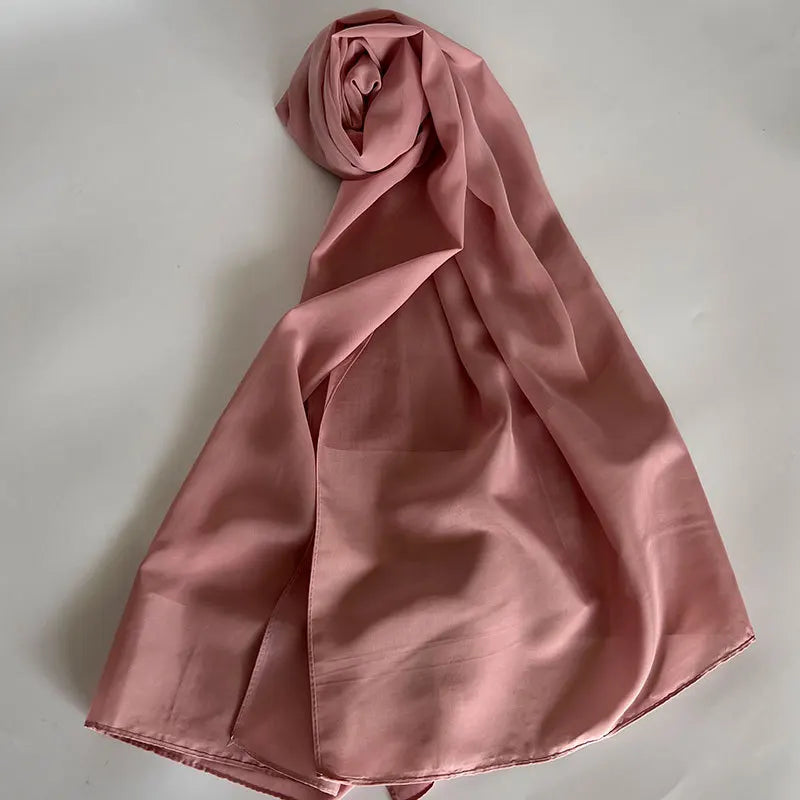 70x180cm Lightweight Chiffon Scarf with Border - Breathable Long Shawl, Women's Wrap, Dust & Sun Protection