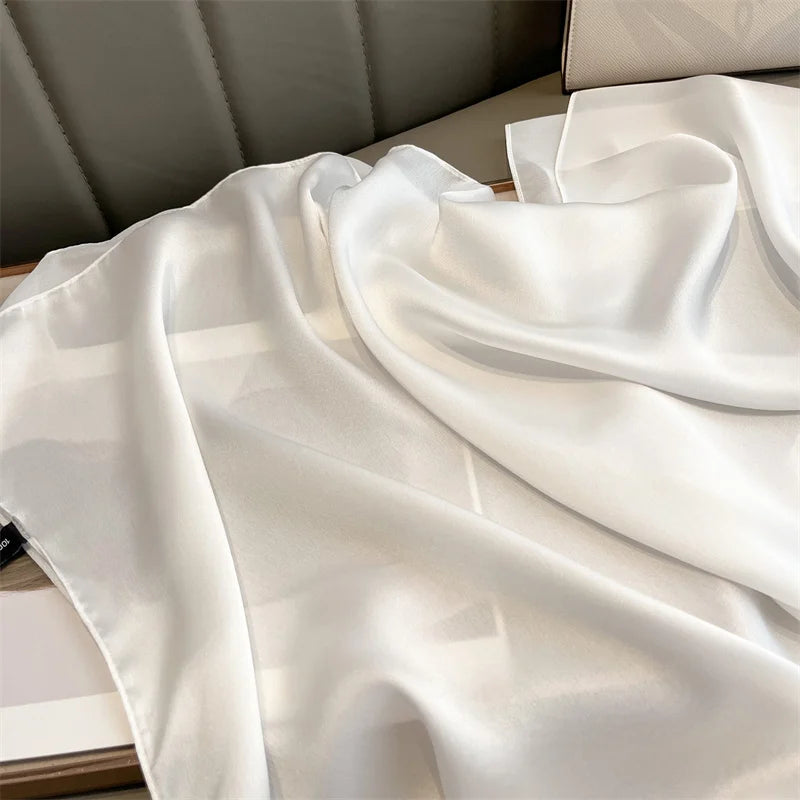 90*180cm Luxury Silk Scarf - Soft Smooth Women's Shawl, Hijab, Beach Wrap, Muffler