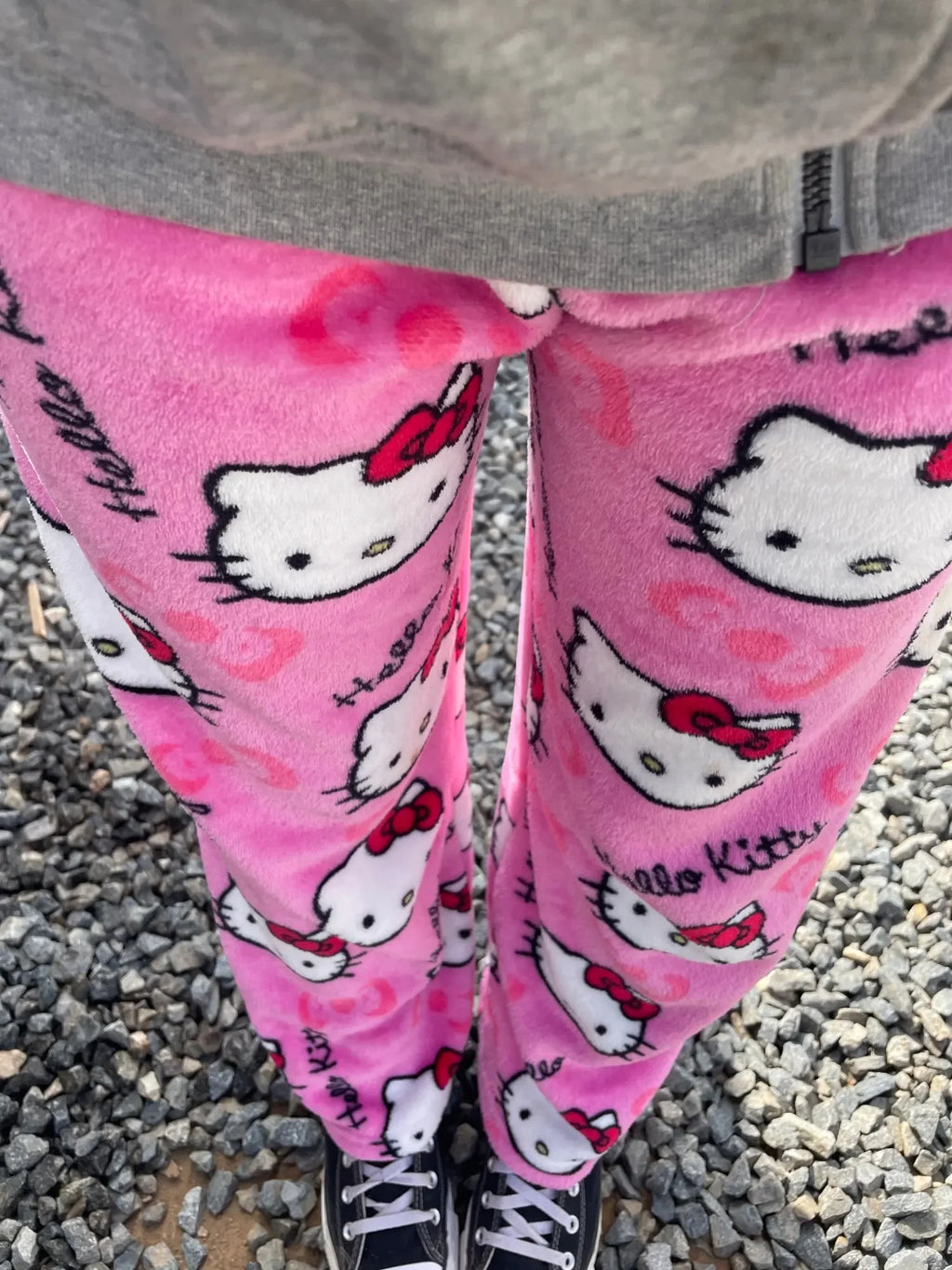 Y2K Hello Kitty pajamas anime women's pajamas cartoon couple walking home pajamas trousers casual homewear