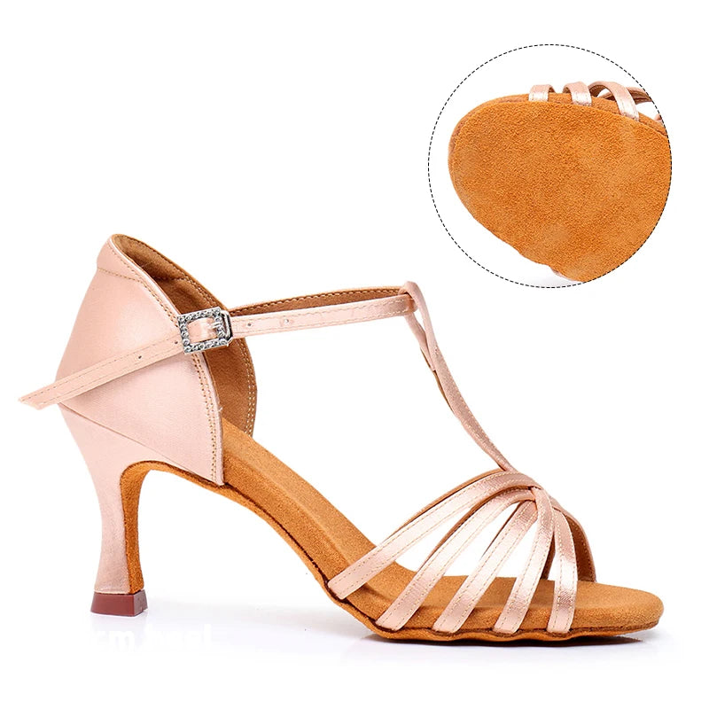 Latin Dance Shoes For Women Dancing Shoes Ladies Ballroom Tango Modern Shoes Standard Salsa Practice Training Heels 5/7.5/8.5cm