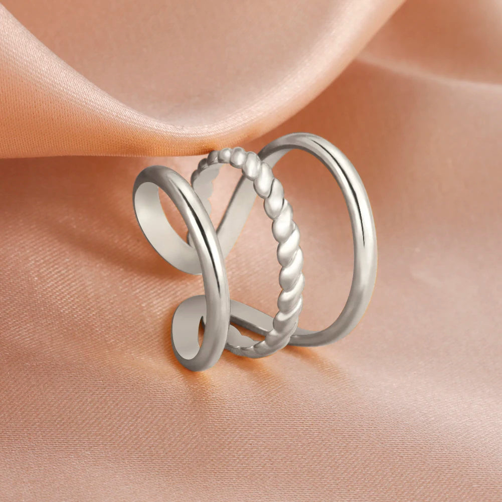 Skyrim Stainless Steel Women Rings Geometric Heart Aesthetic Adjustable Open Finger Ring Fashion Party Jewelry Gifts Wholesale