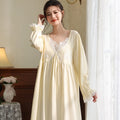 Vintage Victorian Nightgown Women Lace Embroidered Palace Style Princess Sleep Dress Cotton Soft Romantic French Loungewear