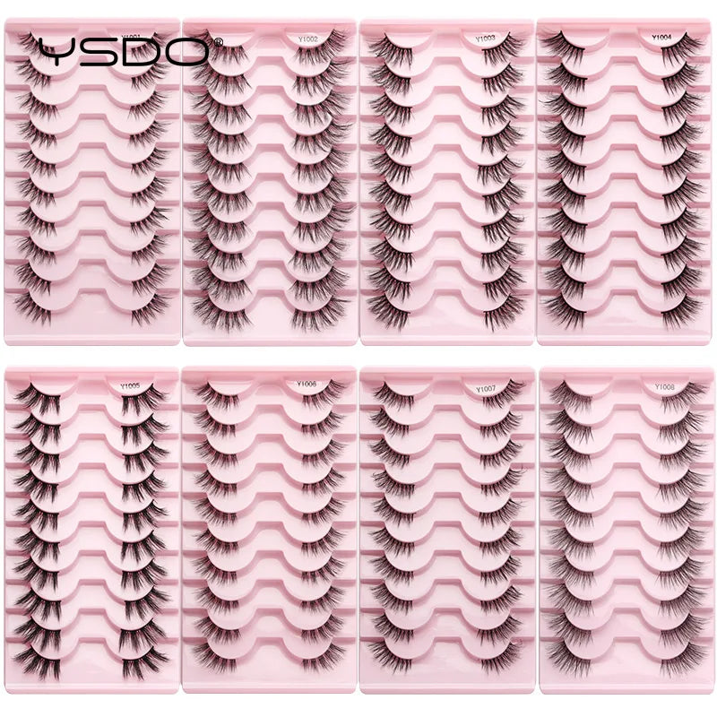 Lashes 3/10 Pairs Half Lashes Cat Eye Natural Long Lashes 3D Mink Eyelashes Full Strip Lashes Makeup Extension Tools