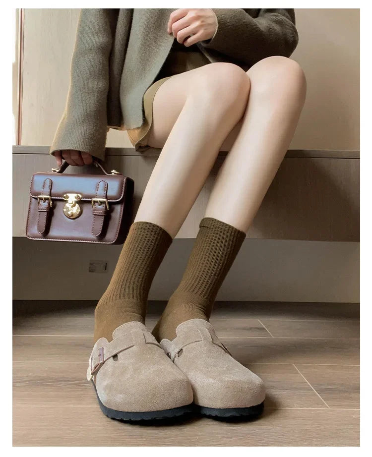 New Boston Clogs Slippers For Women Men Cork Sandals Femme Hombre Suede Mules Slides With Arch Mujer Zuecos Shoes
