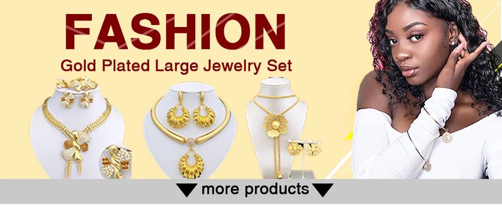 Dubai Gold Color Jewelry Set Cuban Necklace Earrings For Women Bride Wedding Jewelry Banquet Party Gift
