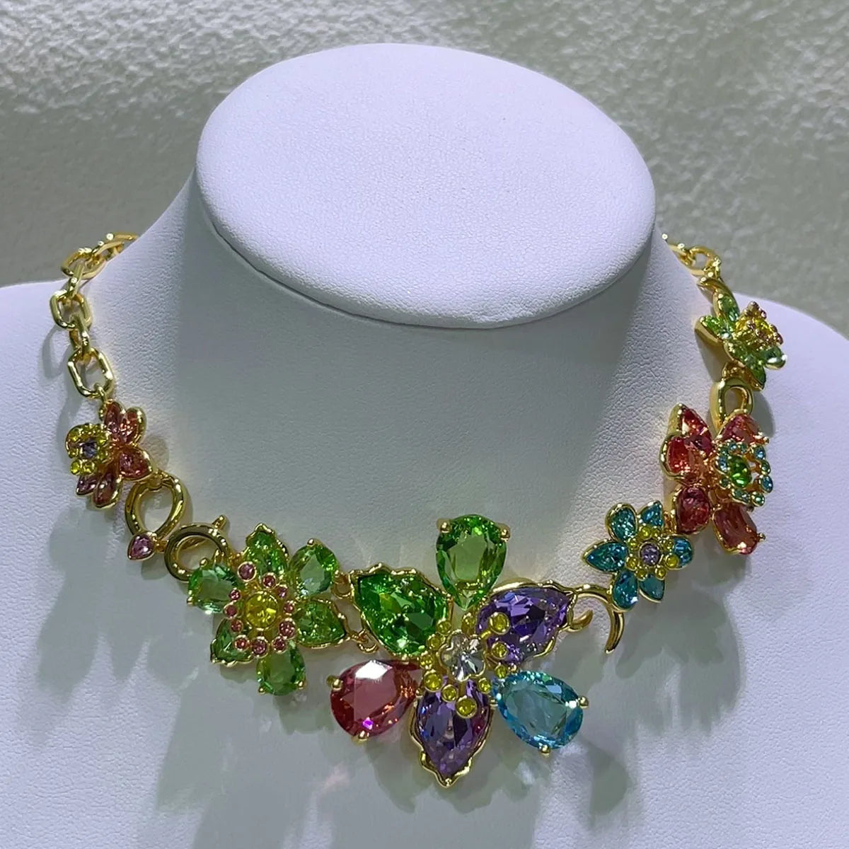 Original Jewelry Set New Color Flower Crystal Boutique Irregular Earring Exquisite Necklace Ring Bracelet Wedding Gift for Women