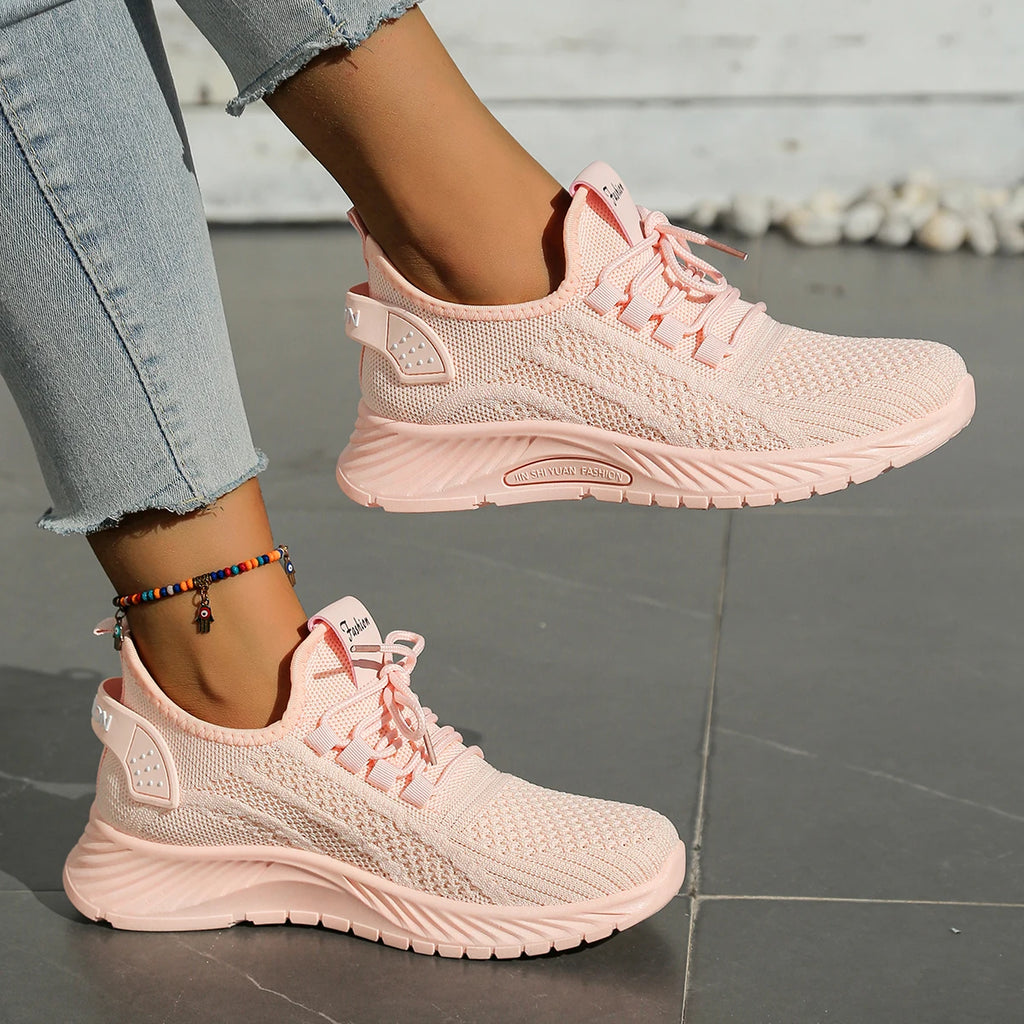 Women shoes casual sneaker fall new fashion leisure sports single shoes wholesale cross-border factory trend fly weaving