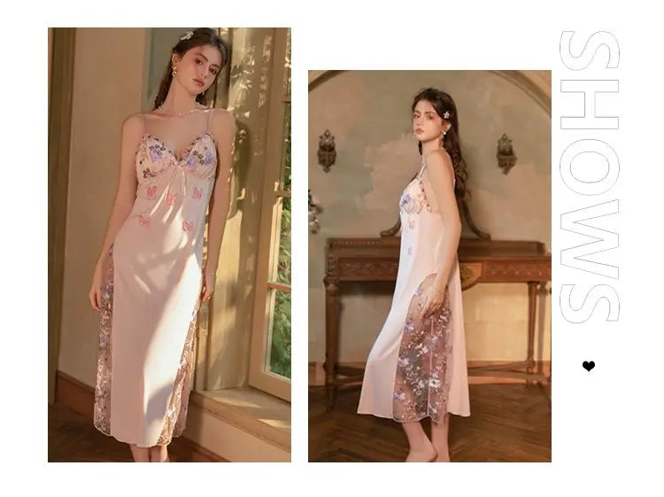 Sexy Pajama Woman Sleeveless Pajamas Nightgowns for Women Pajamas Mesh Dress Lace Nightie Slip Dress Sleepwear Sexi Night Outfit