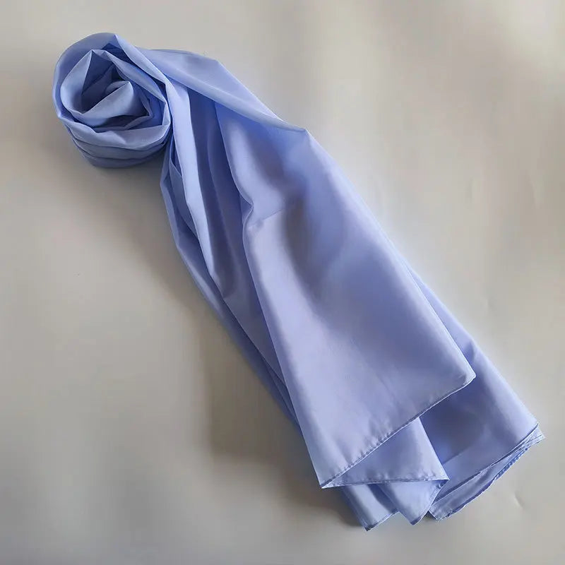 70x180cm Lightweight Chiffon Scarf with Border - Breathable Long Shawl, Women's Wrap, Dust & Sun Protection