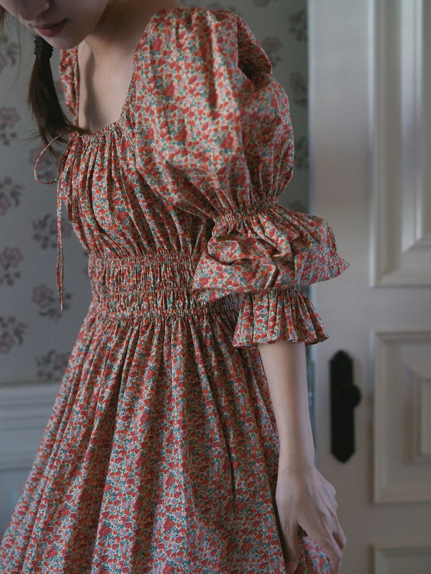 100% Pure Cotton Nightgown Women 2026 New Arrival Spring Summer Vintage Retro Floral Printing Lengthened Nightdress Loungewear