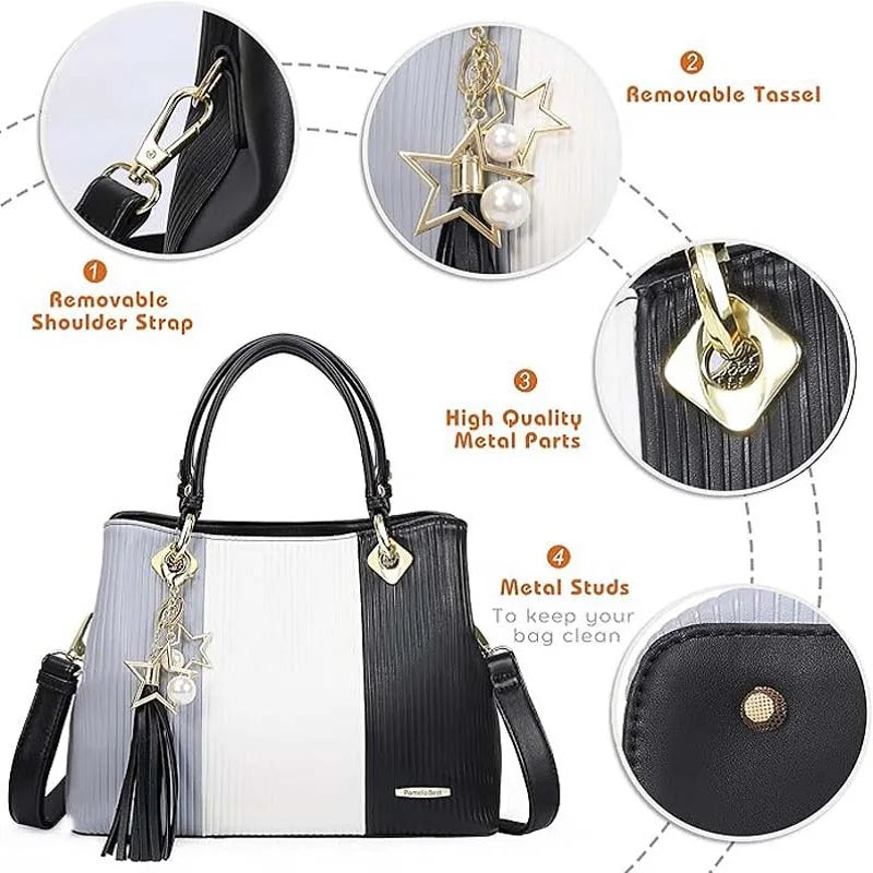 Pomelo Best Women's Handbag Star Accessories Shoulder Bag in Beautiful Colour Combination with Multiple Inner Pocketsder Bag