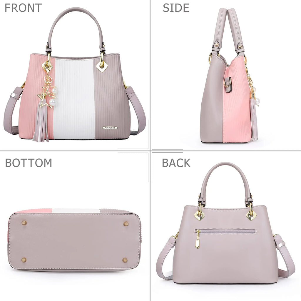 Ladies Large Tote Handle Bag Women PU Leather Tote Handbags with Multiple Pockets Waterproof Female Tote Shoulder Bags