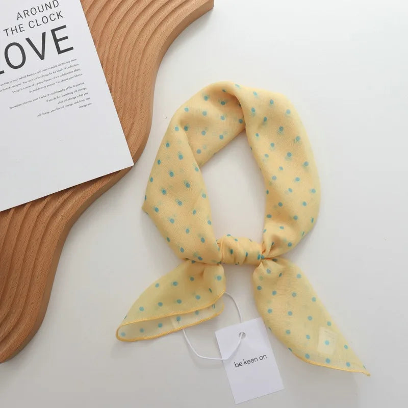 Soft Cotton and Linen Hair Band Silk Scarf Small Square Towel Women's Thin Scarf Arm Bag Decorative Neck Scarf Headscarf