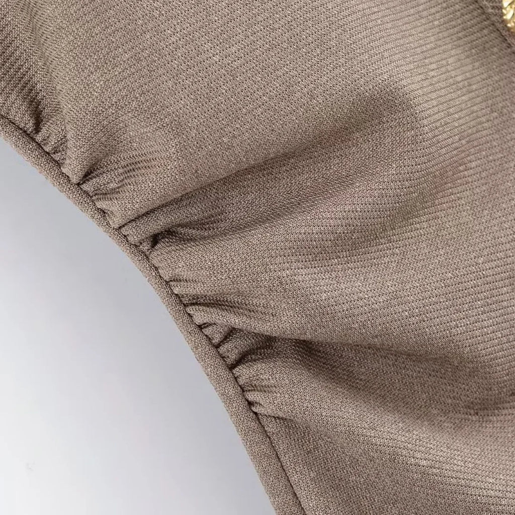 BSAY Dress for Women Fashion Summer New Fold Sleeveless V-neck Single Breasted Midi Dresses French Chic Female Evening Clothing