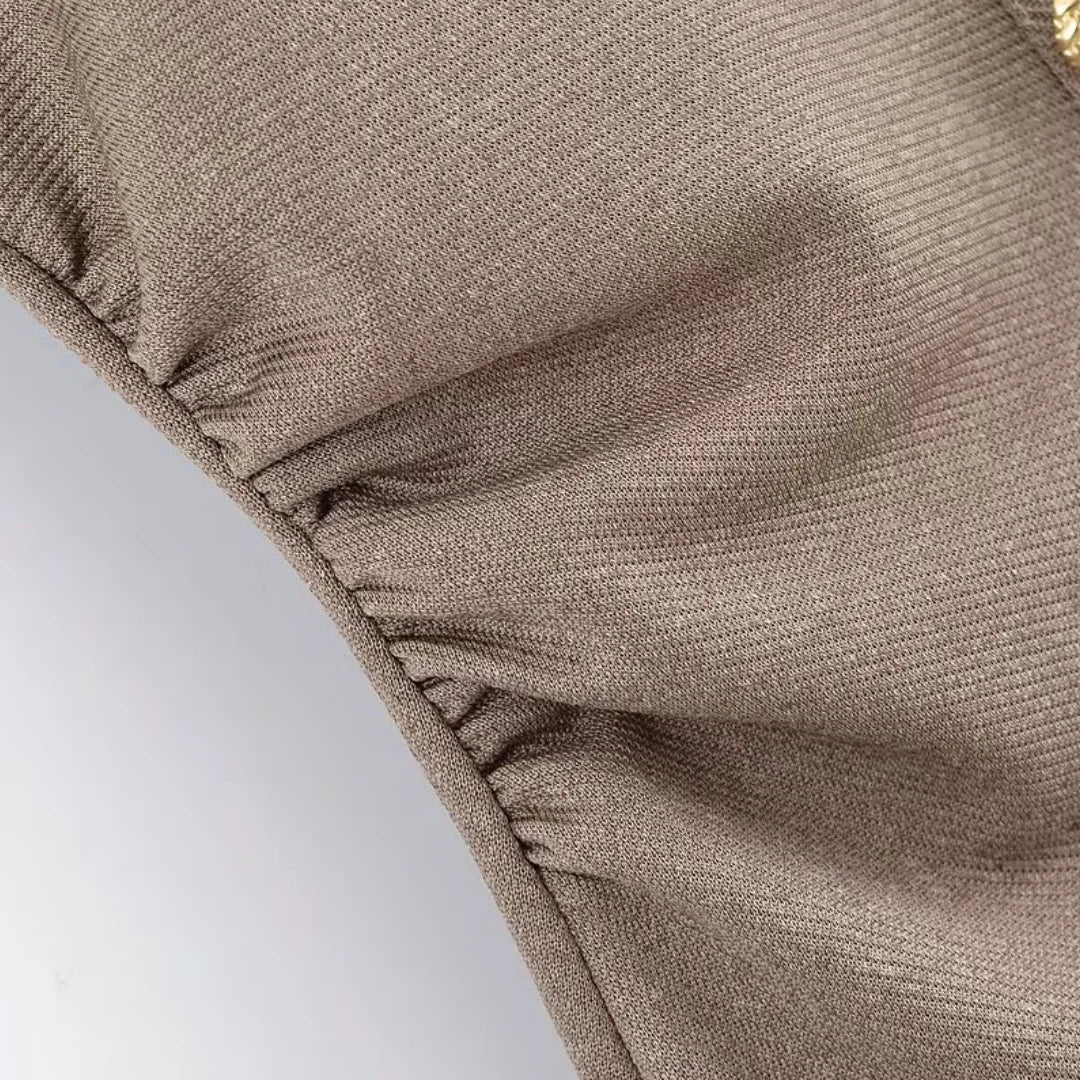 BSAY Dress for Women Fashion Summer New Fold Sleeveless V-neck Single Breasted Midi Dresses French Chic Female Evening Clothing
