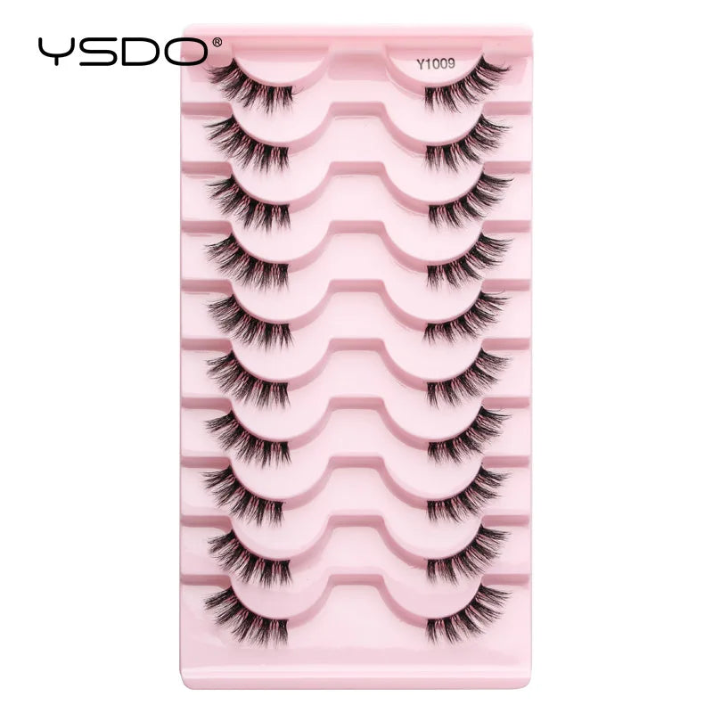 Lashes 3/10 Pairs Half Lashes Cat Eye Natural Long Lashes 3D Mink Eyelashes Full Strip Lashes Makeup Extension Tools