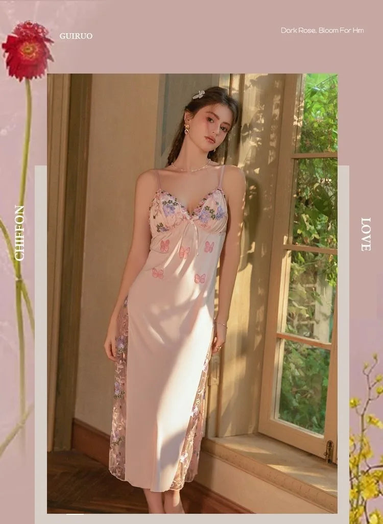 Sexy Pajama Woman Sleeveless Pajamas Nightgowns for Women Pajamas Mesh Dress Lace Nightie Slip Dress Sleepwear Sexi Night Outfit