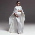 Elegance White Silk Maternity Dress Photoshoot платье для беременных Chic Babyshower Dresses ropa embarazada