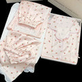 Sweet Floral Ins-Style Ice Silk Pure Desire Girl Pajamas Short-Sleeve Three-Piece Set Summer Satin Lace-Trimmed Loungewear