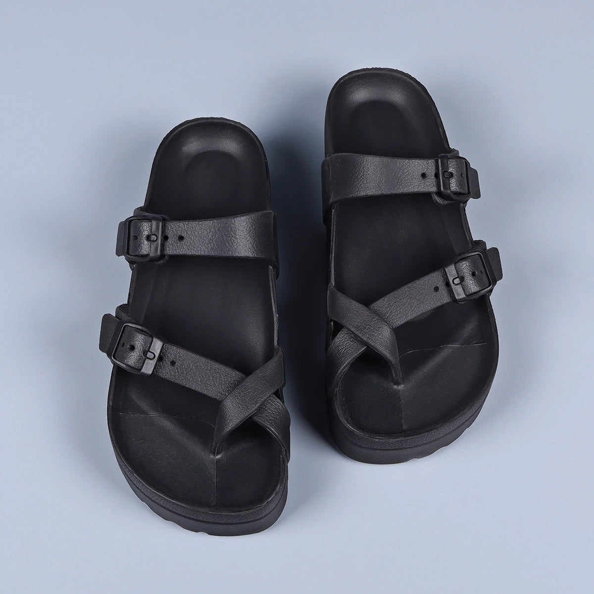 women's summer shoes soft sole eva slippers double adjustable bucks platform sandals beach flip-flops for indoor outdoor wear