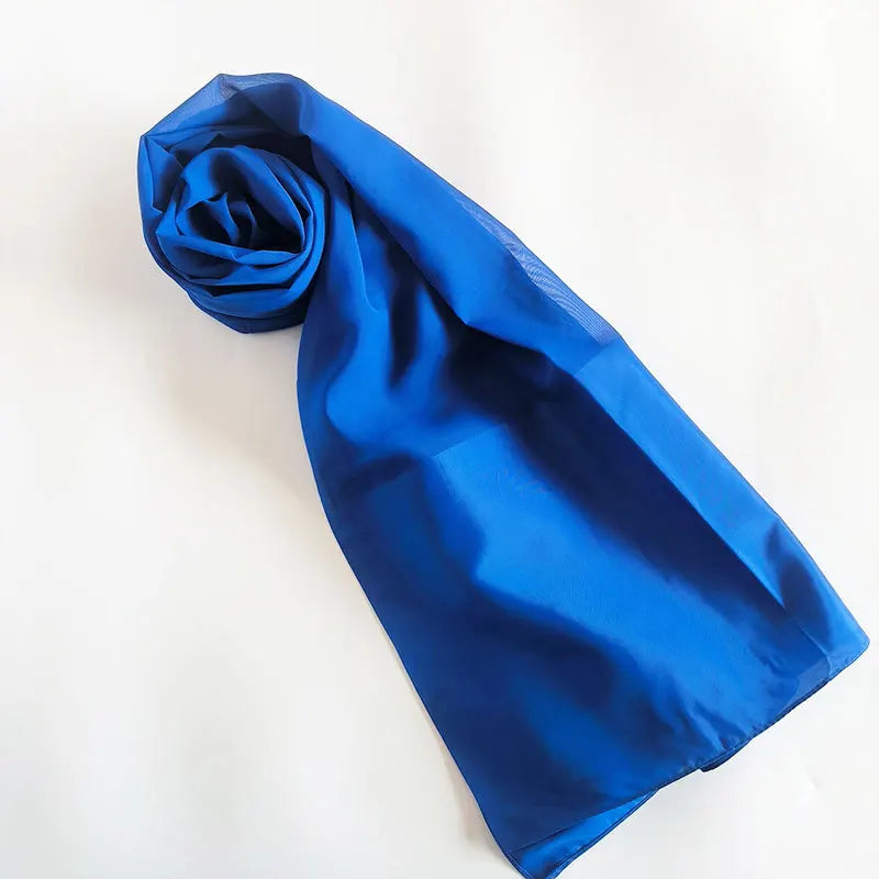 70x180cm Lightweight Chiffon Scarf with Border - Breathable Long Shawl, Women's Wrap, Dust & Sun Protection