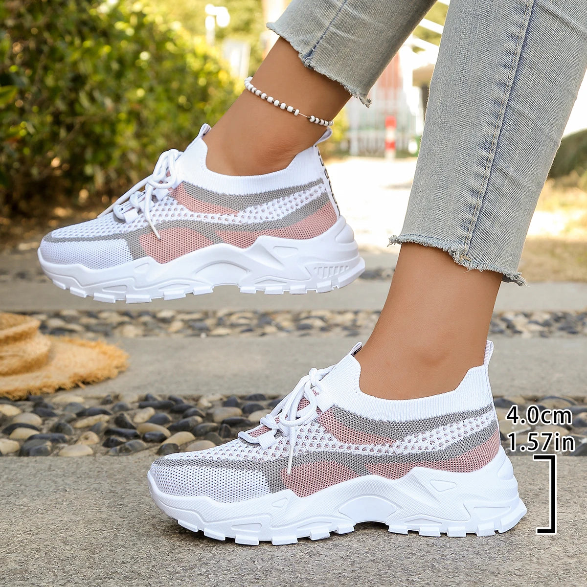 Women's shoes - Summer 2026 casual sports shoes, breathable and lightweight, dual-color or single-color fashionable work shoes