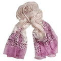 Lightweight Large 100% Mulberry Silk Scarf for Women Oblong Shawl Neck Scarf Beach Wrap Headscarf Gift Pack Pink Floral Print