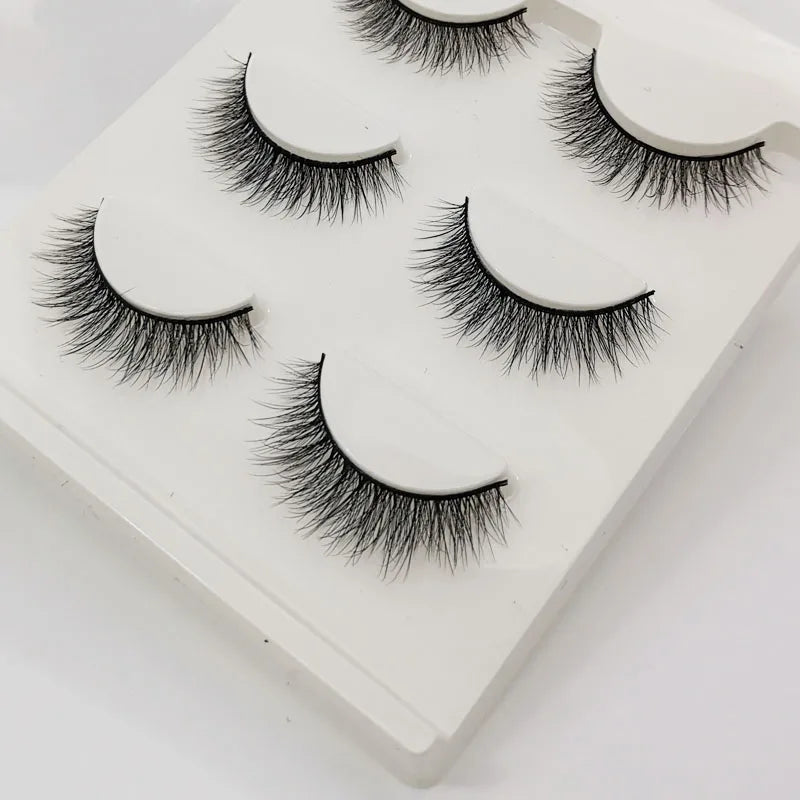 Lashes 3/10 Pairs Half Lashes Cat Eye Natural Long Lashes 3D Mink Eyelashes Full Strip Lashes Makeup Extension Tools