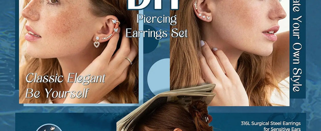 Bobisty Surgical Steel Cartilage Studs Earrings Hypoallergenic Earring Set Flat Back Helix Tragus Piercing Jewellery for Women