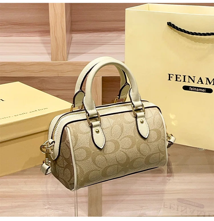 Light luxury brand Boston handbag women's 2026 autumn and winter new crossbody bag retro high-end single shoulder handbag
