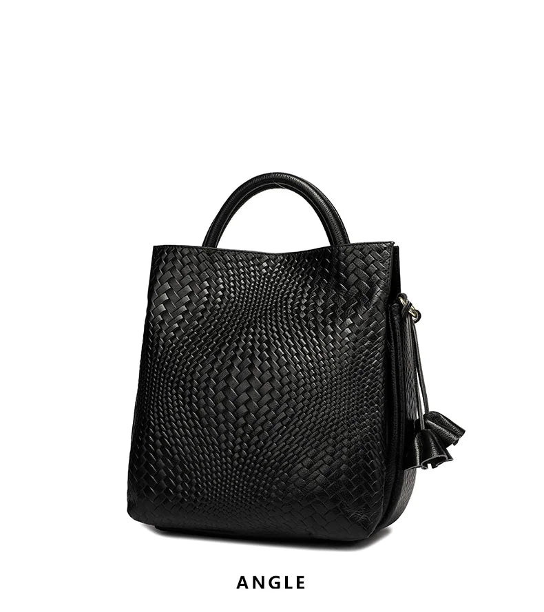 Luxury Top Layer Leather Handbags Minimalism Soft Calfskin Casual Tote Bag Fashion Women ladies handbag